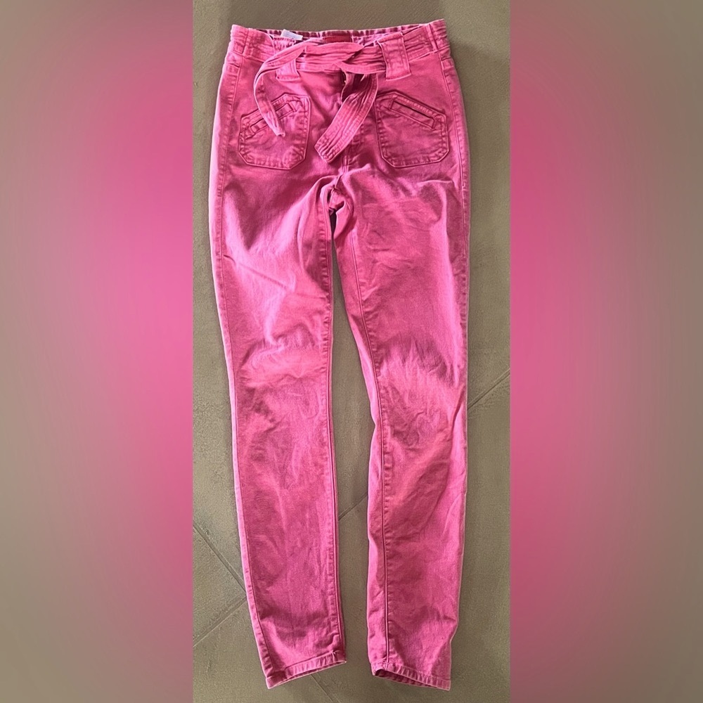 MOTHER Pink Tie-Waist Jeans